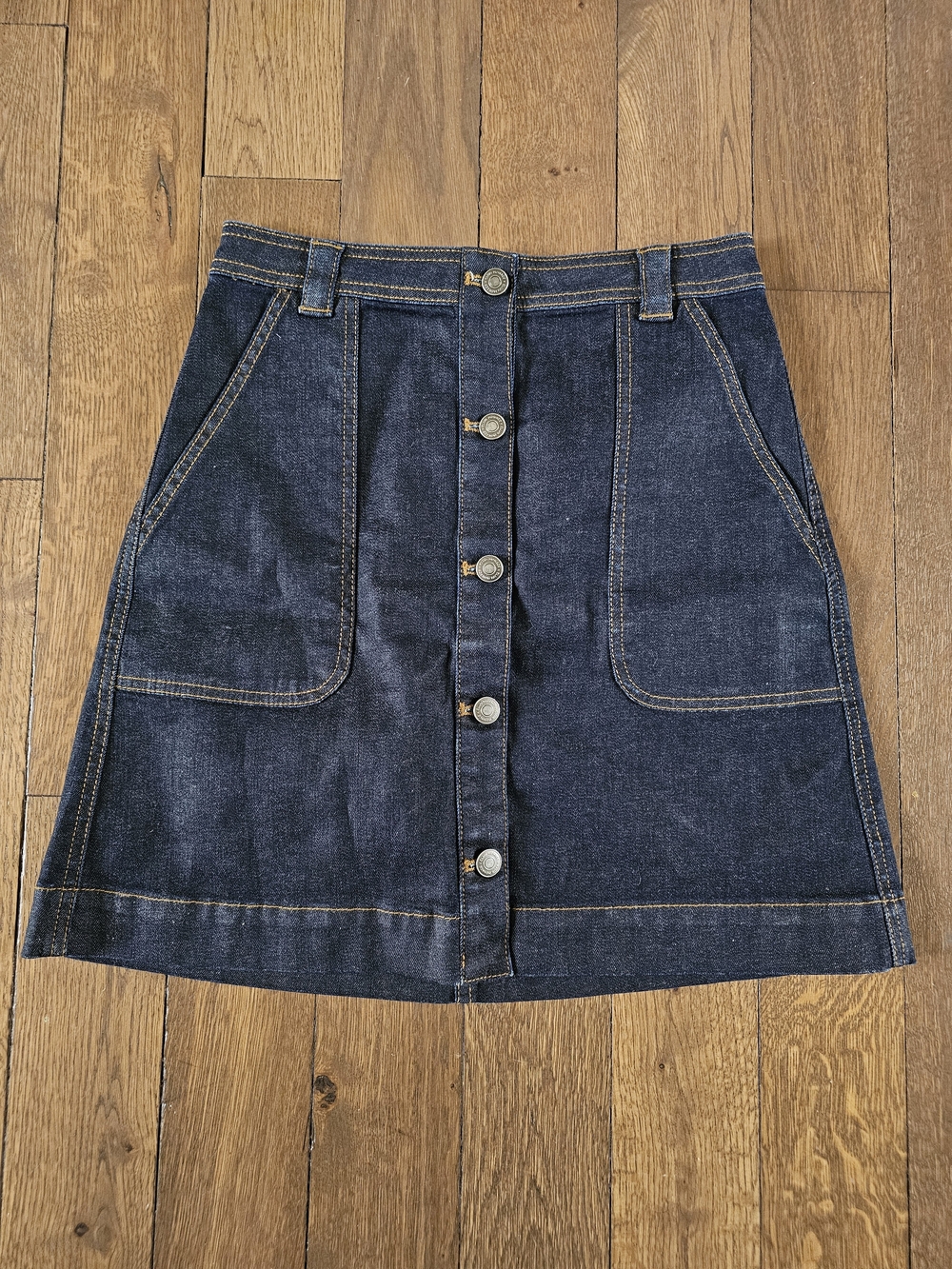 Club Monaco Dark Blue Denim A-Line Skirt